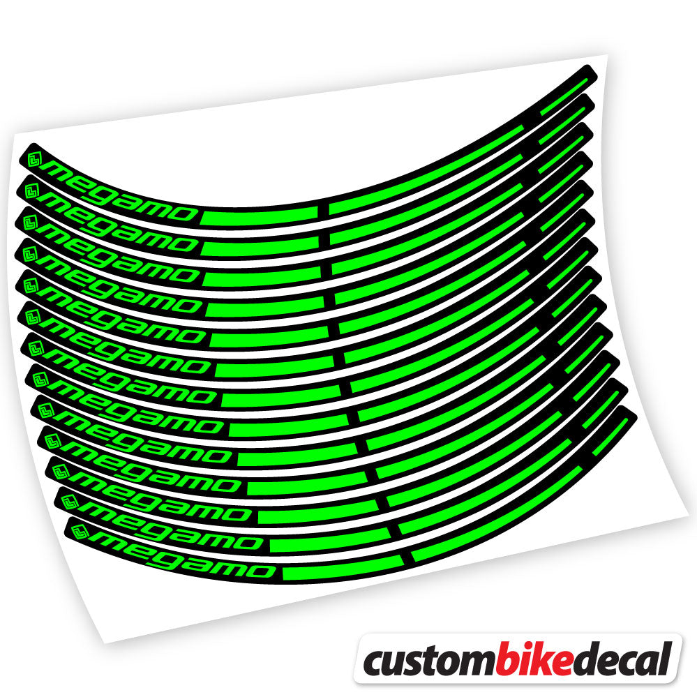 Neon Green decal for Megamo MTB wheel – bike sticker vinyl