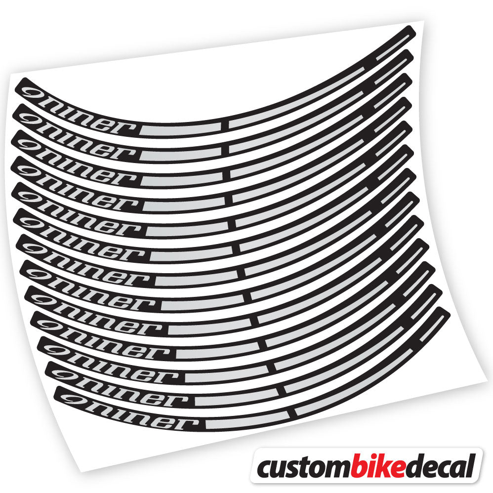 Light Silver decal for Niner MTB wheel – bike sticker vinyl