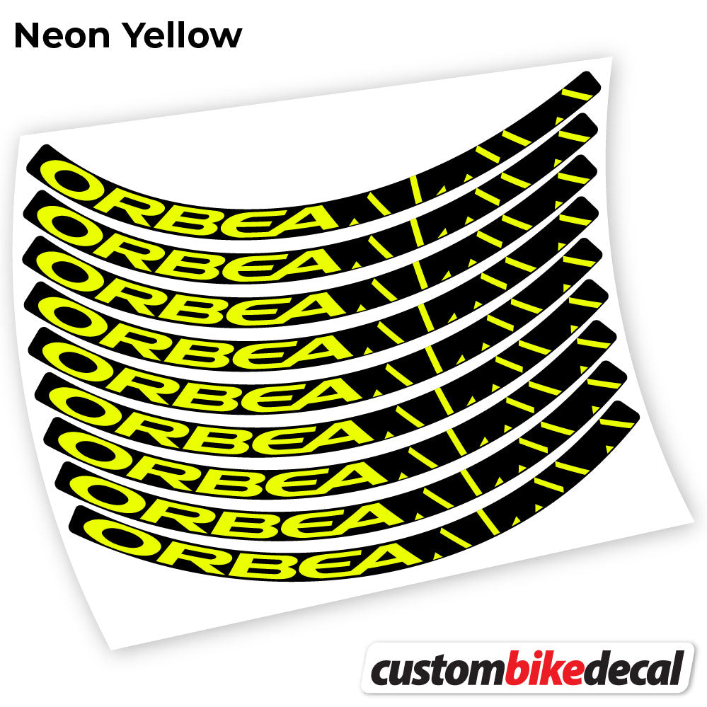 Neon Yellow decal for Orbea Alma MTB wheel – bike sticker vinyl
