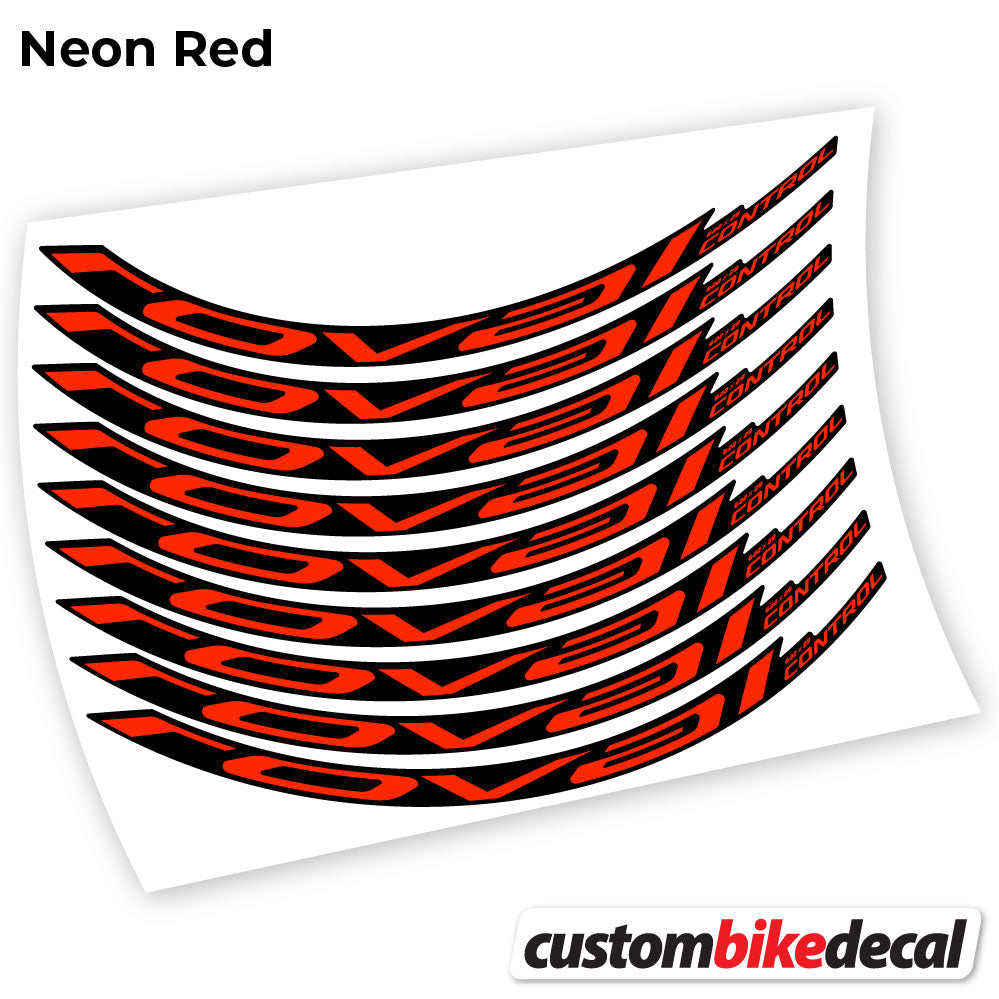 Neon Red decal for Roval Control Carbon 2021 MTB wheel – bike sticker vinyl