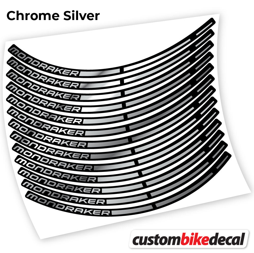 Chrome Silver decal for Mondraker MTB wheel 29" – bike sticker vinyl