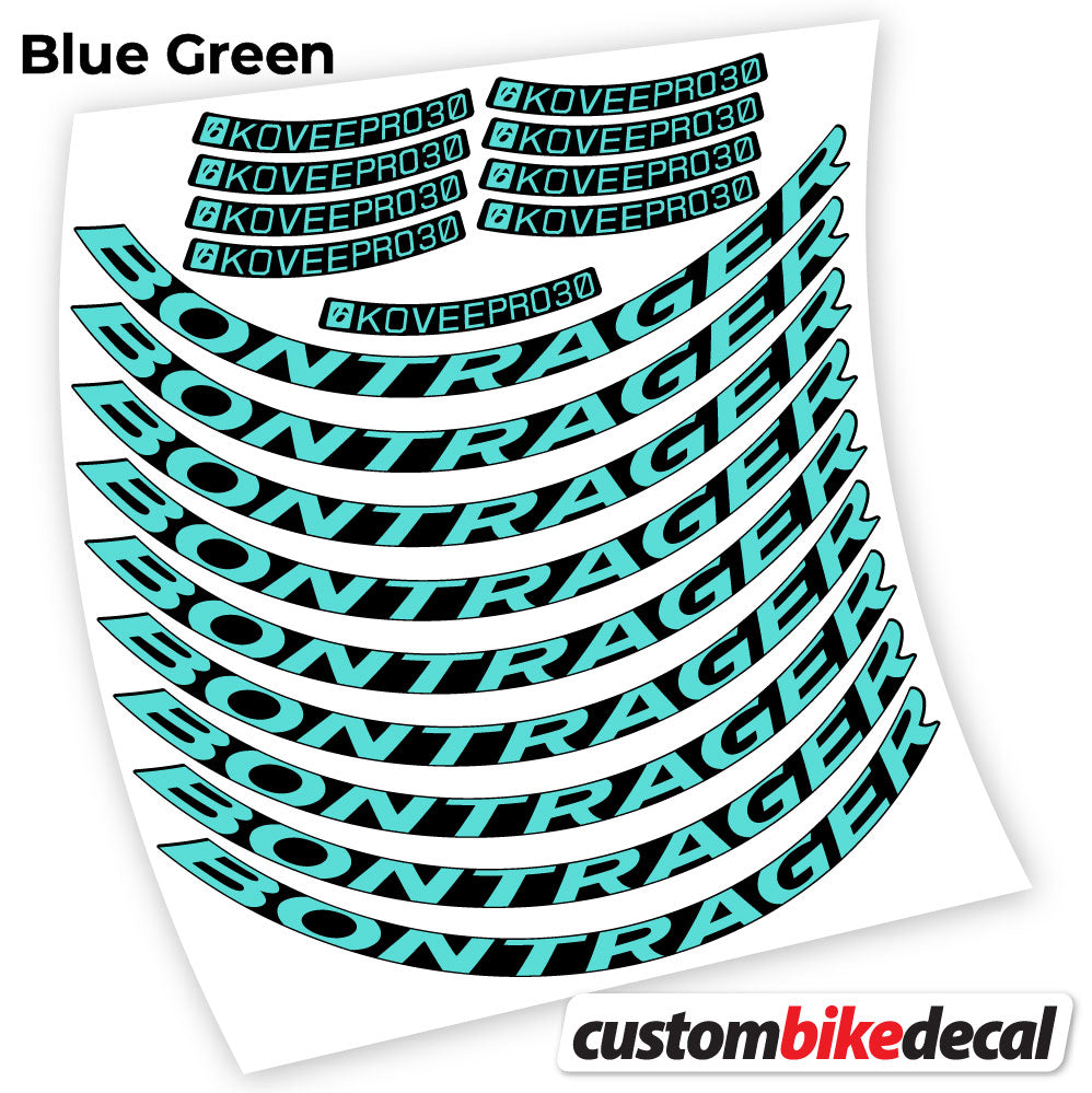 Blue Green decal for Bontrager Kovee PRO 30 MTB wheel – bike sticker vinyl