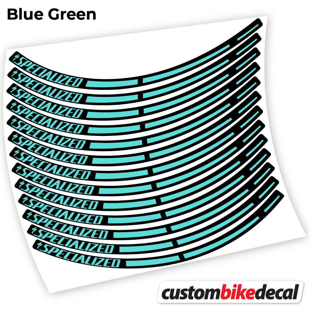 Blue Green decal for Specialized MTB wheel – bike sticker vinyl