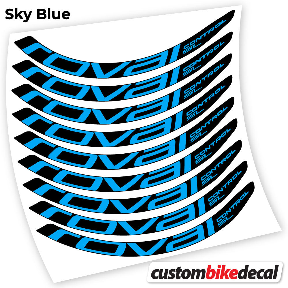Sky Blue decal for Roval Control SL MTB wheel – bike sticker vinyl