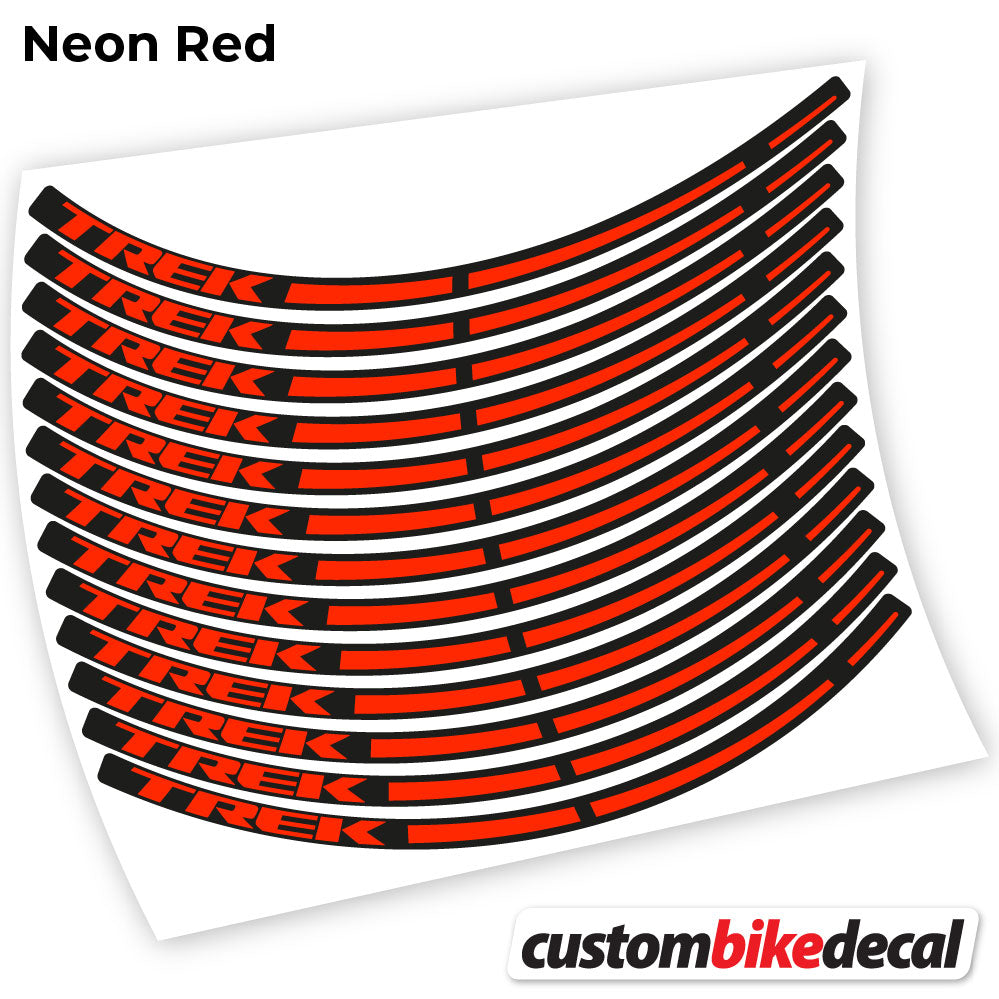 Neon Red decal for Trek wheel – bike sticker vinyl