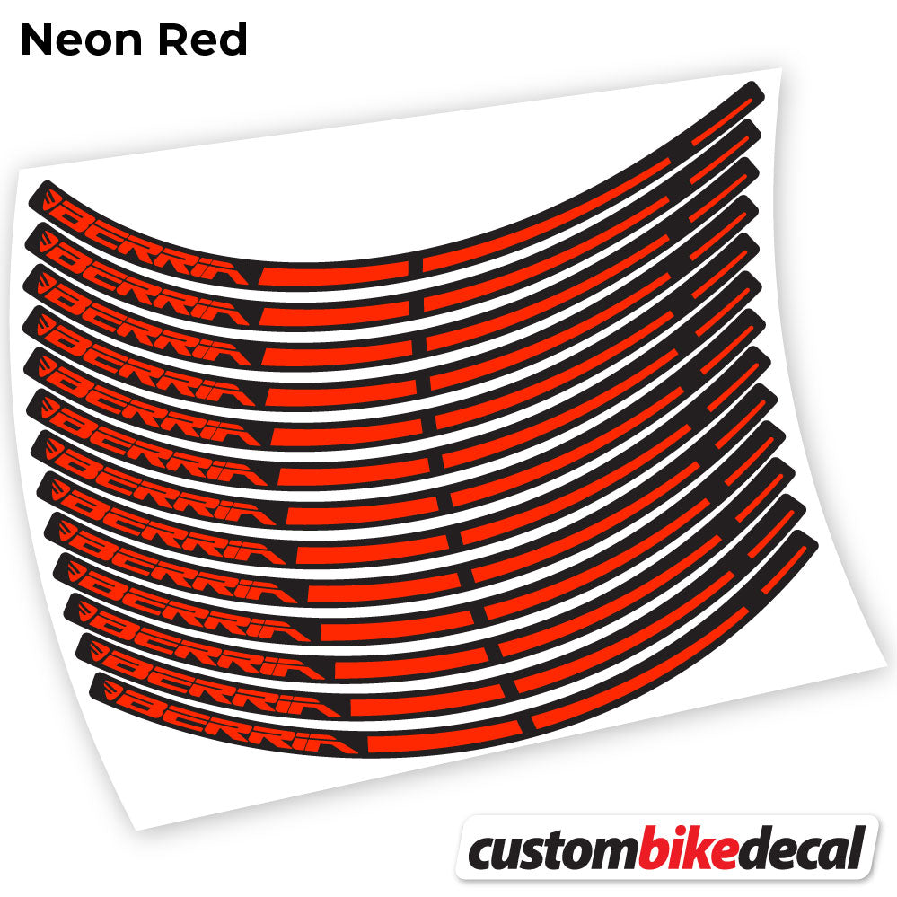 Neon Red decal for Berria MTB wheel – bike sticker vinyl