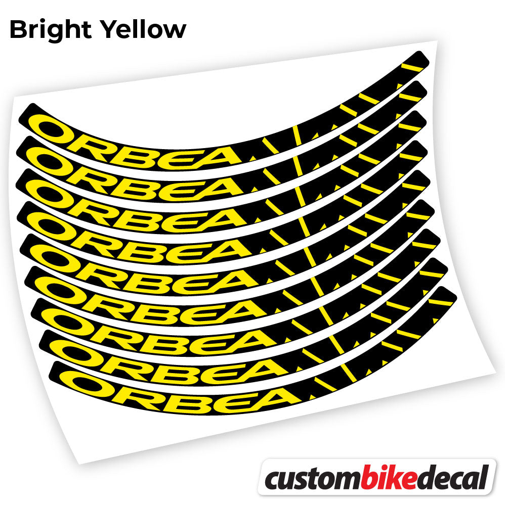Yellow decal for Orbea Alma MTB wheel – bike sticker vinyl