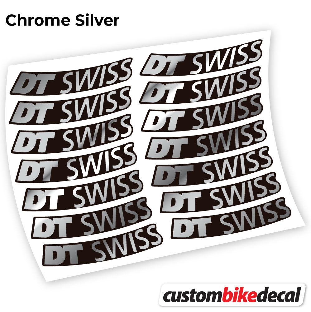 Chrome Silver decal for DT Swiss Logo Bikes MTB wheel – bike sticker vinyl