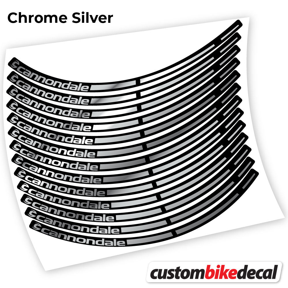 Chrome Silver decal for cannondale MTB wheel – bike sticker vinyl