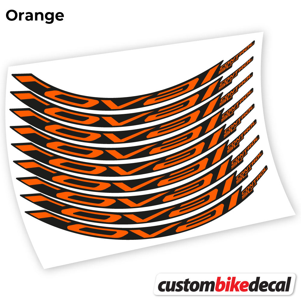 Orange decal for Roval Control SL 2021 MTB wheel – bike sticker vinyl