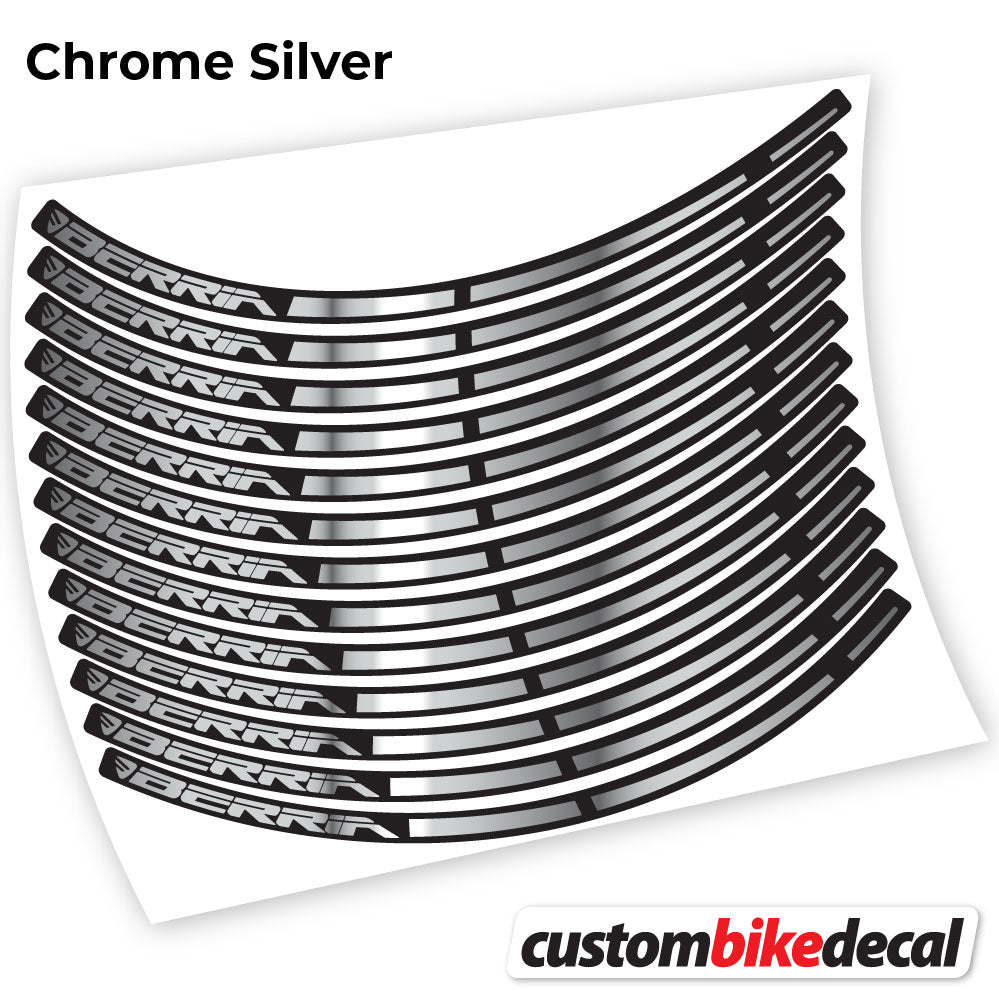 Chrome Silver decal for Berria MTB wheel – bike sticker vinyl