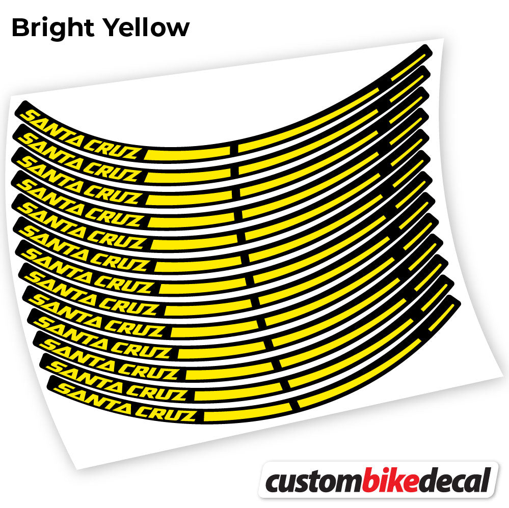 Yellow decal for Santa Cruz Bikes Sticker Vinil MTB wheel – bike sticker vinyl