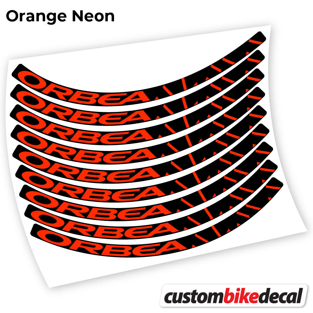 Orange Neon decal for Orbea Alma MTB wheel – bike sticker vinyl