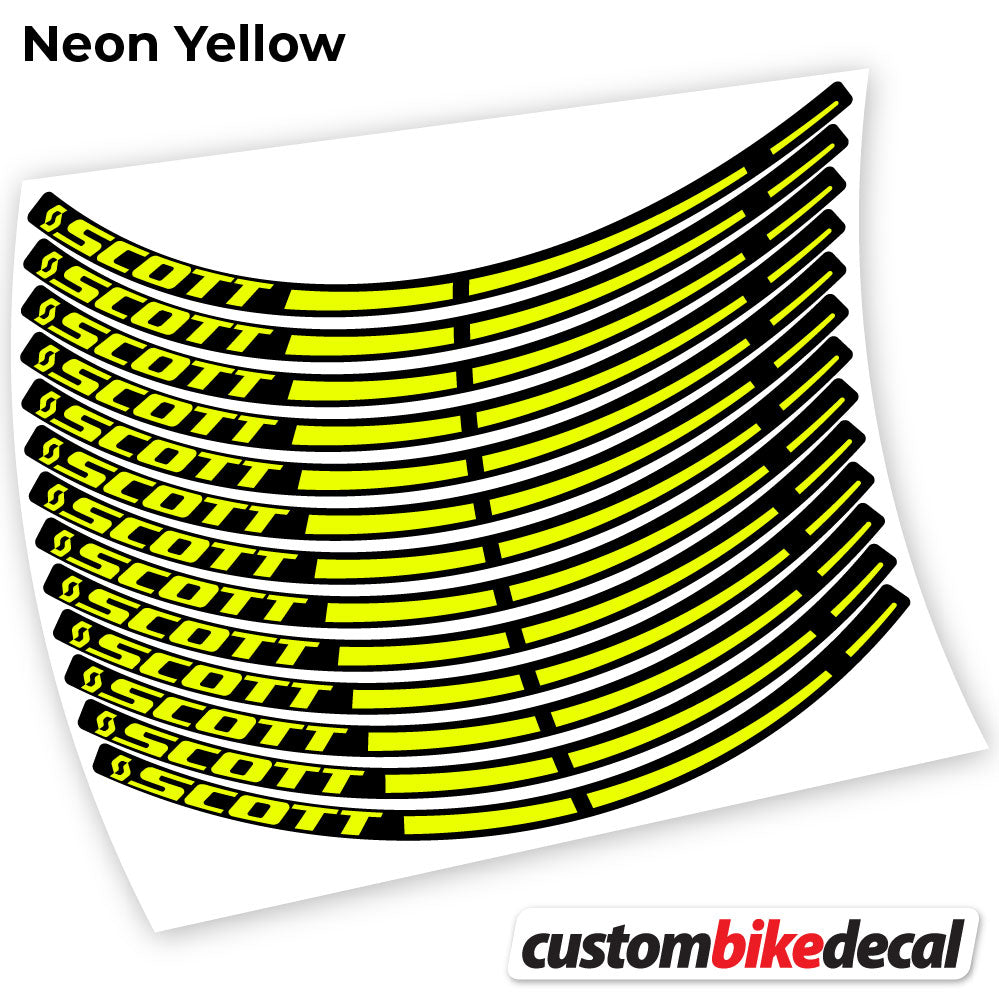 Neon Yellow decal for Scott MTB wheel – bike sticker vinyl