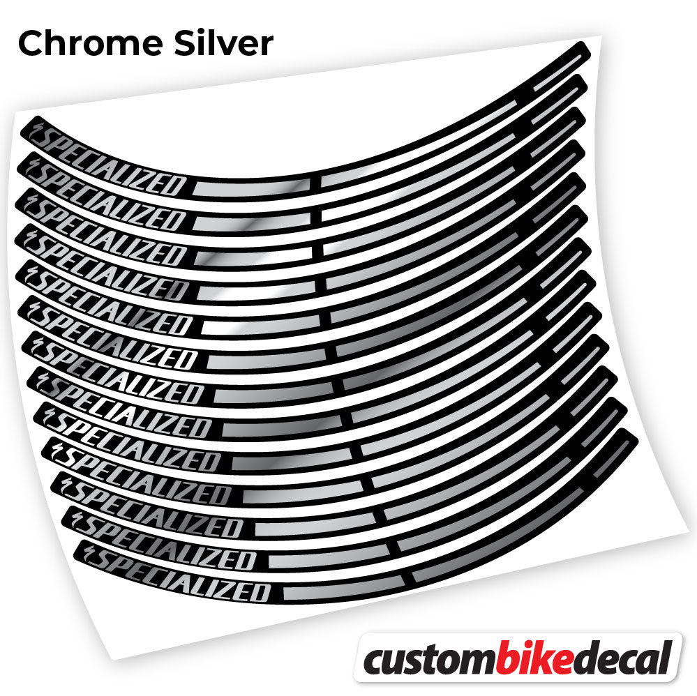 Chrome Silver decal for Specialized MTB wheel – bike sticker vinyl