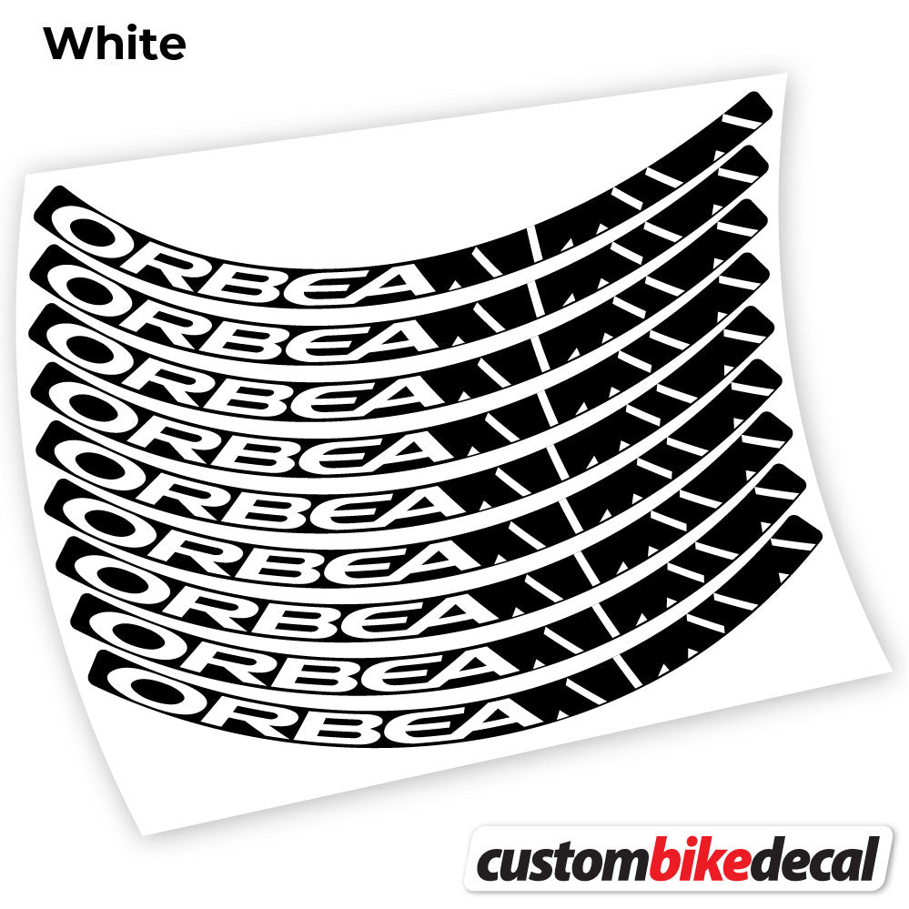 White decal for Orbea Alma MTB wheel – bike sticker vinyl