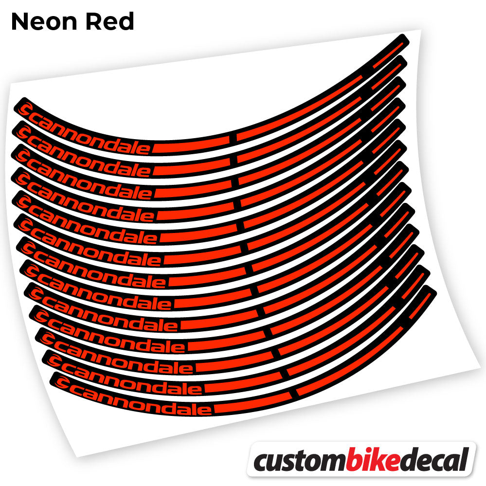 Neon Red decal for cannondale MTB wheel – bike sticker vinyl
