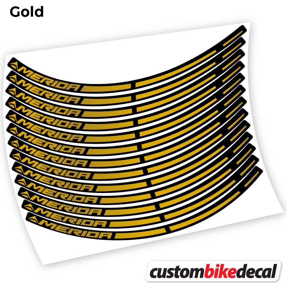 Gold decal for Merida MTB wheel – bike sticker vinyl