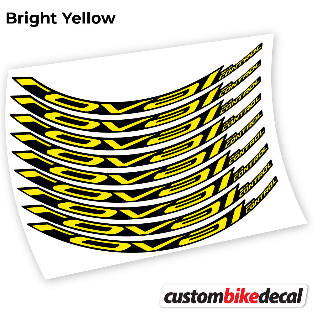 Yellow decal for Roval Control Carbon 2021 MTB wheel – bike sticker vinyl