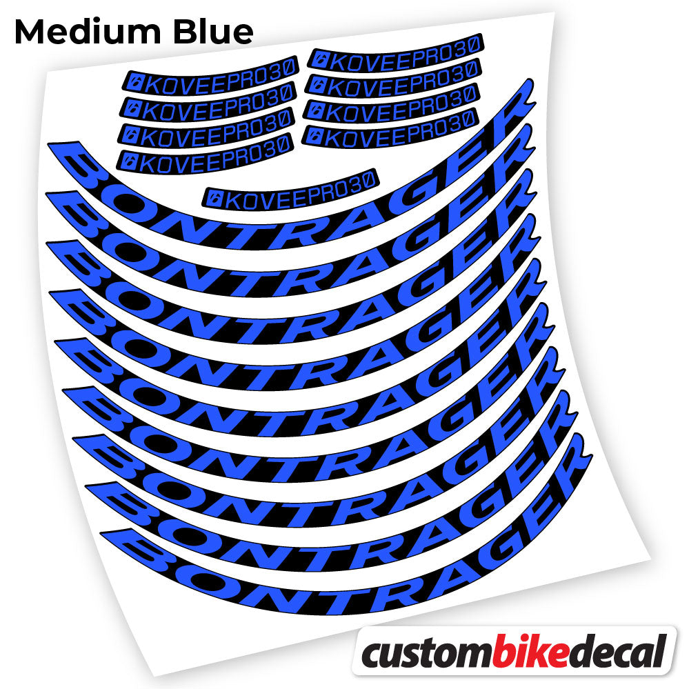 Medium Blue decal for Bontrager Kovee PRO 30 MTB wheel – bike sticker vinyl