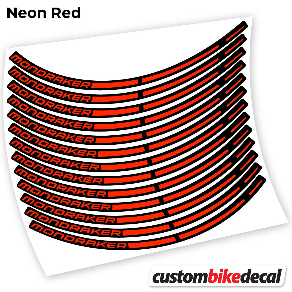Neon Red decal for Mondraker MTB wheel 29" – bike sticker vinyl