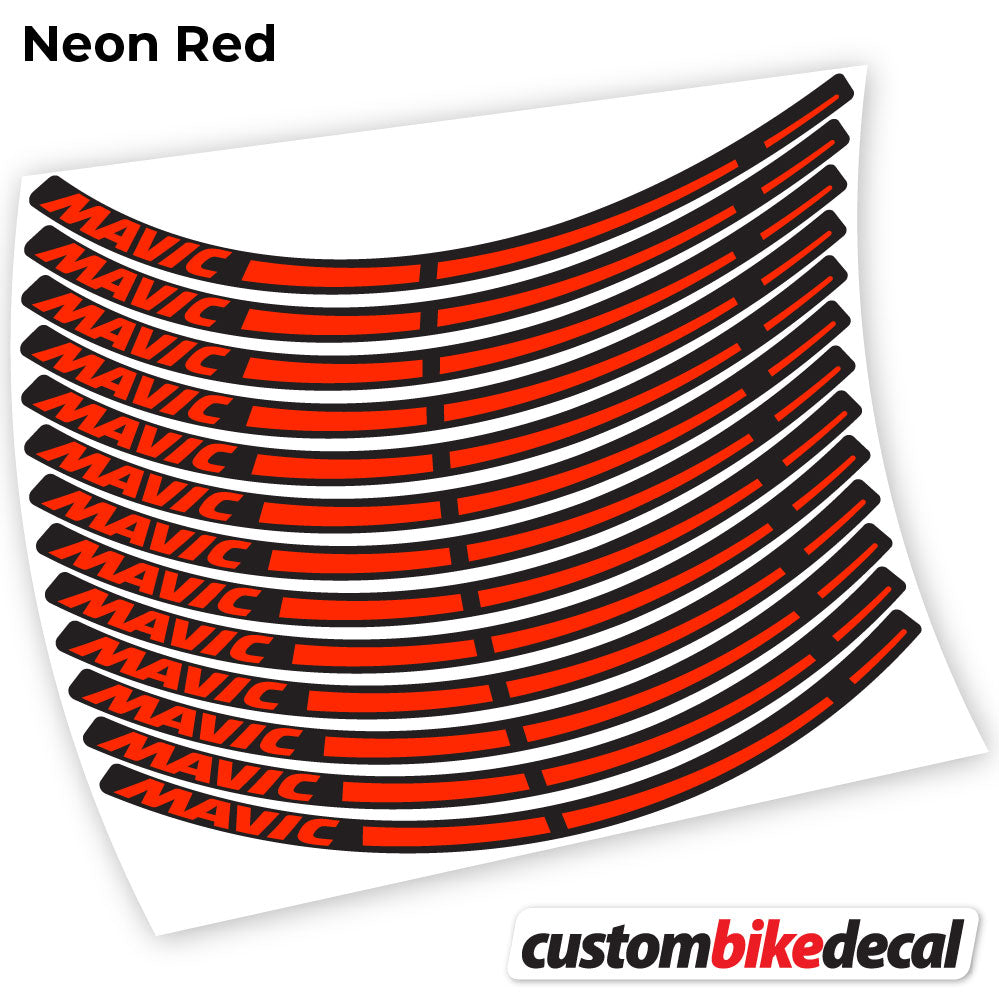 Neon Red decal for Mavic MTB wheel – bike sticker vinyl