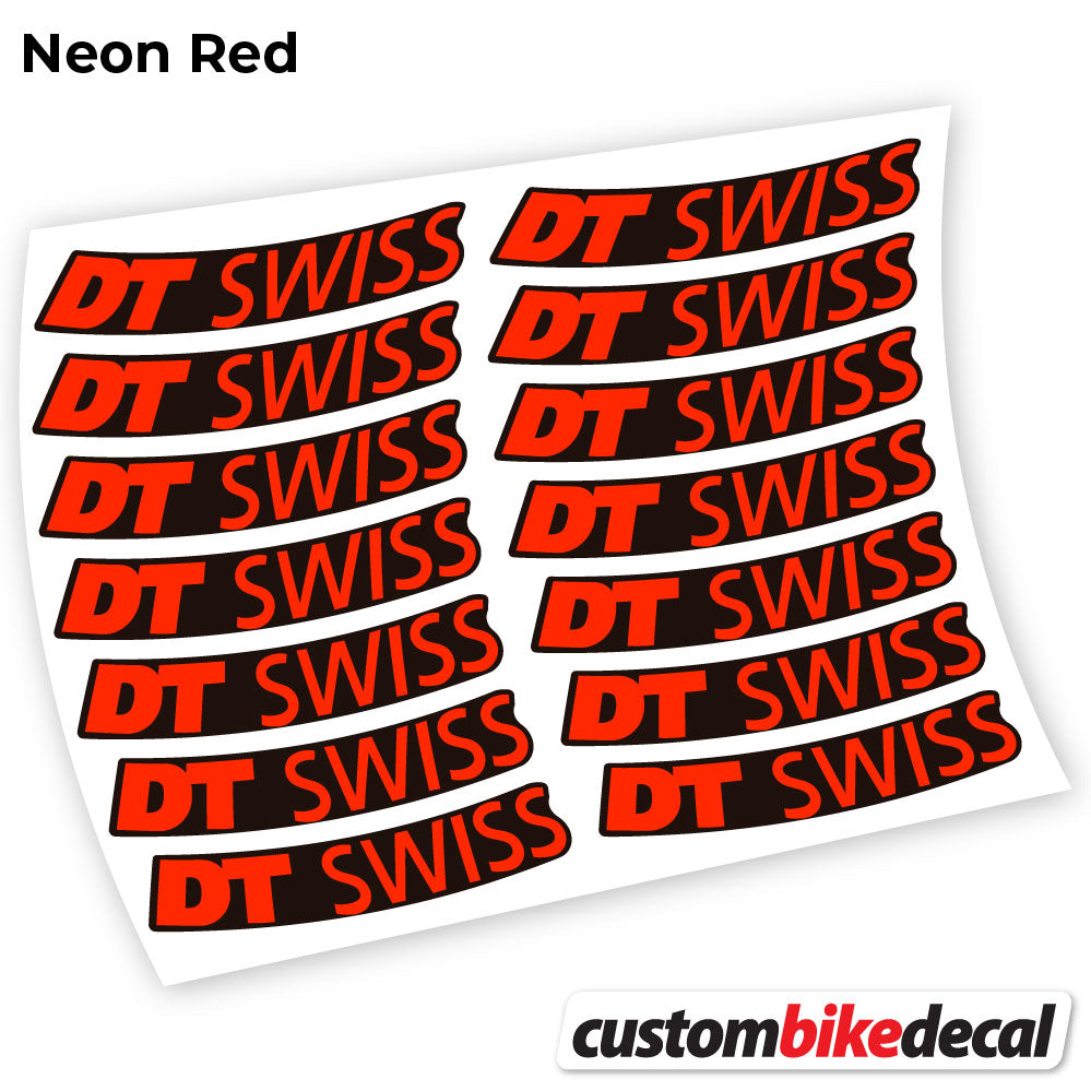 Neon Red decal for DT Swiss Logo Bikes MTB wheel – bike sticker vinyl