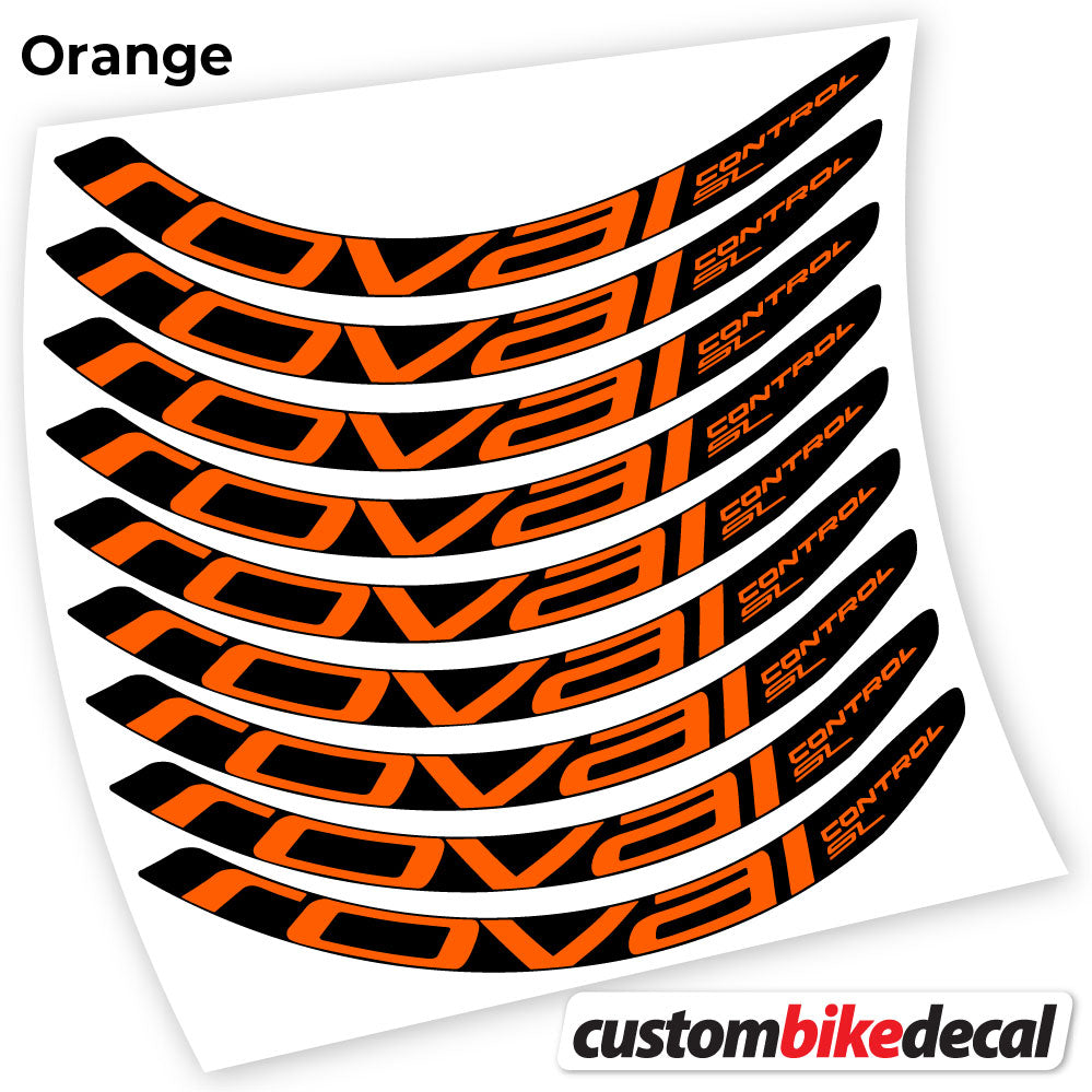 Orange decal for Roval Control SL MTB wheel – bike sticker vinyl