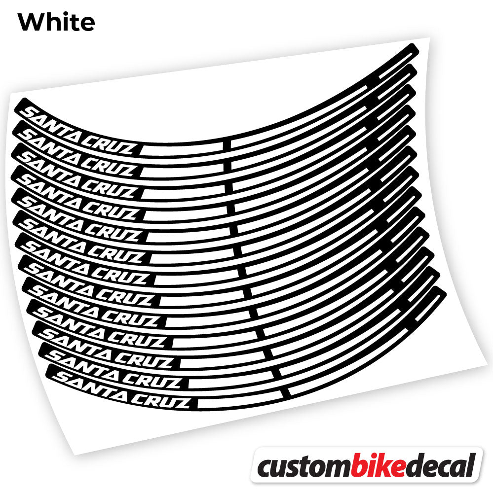 White decal for Santa Cruz Bikes Sticker Vinil MTB wheel – bike sticker vinyl