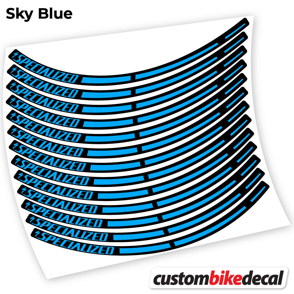 Sky Blue decal for Specialized MTB wheel – bike sticker vinyl