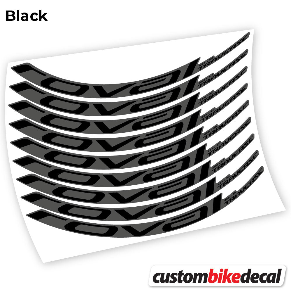 Matte Black+Gloss Black decal for Roval Traverse Carbon 2021 MTB wheel – bike sticker vinyl