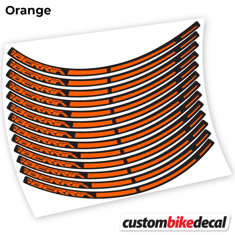 Orange decal for Berria MTB wheel – bike sticker vinyl