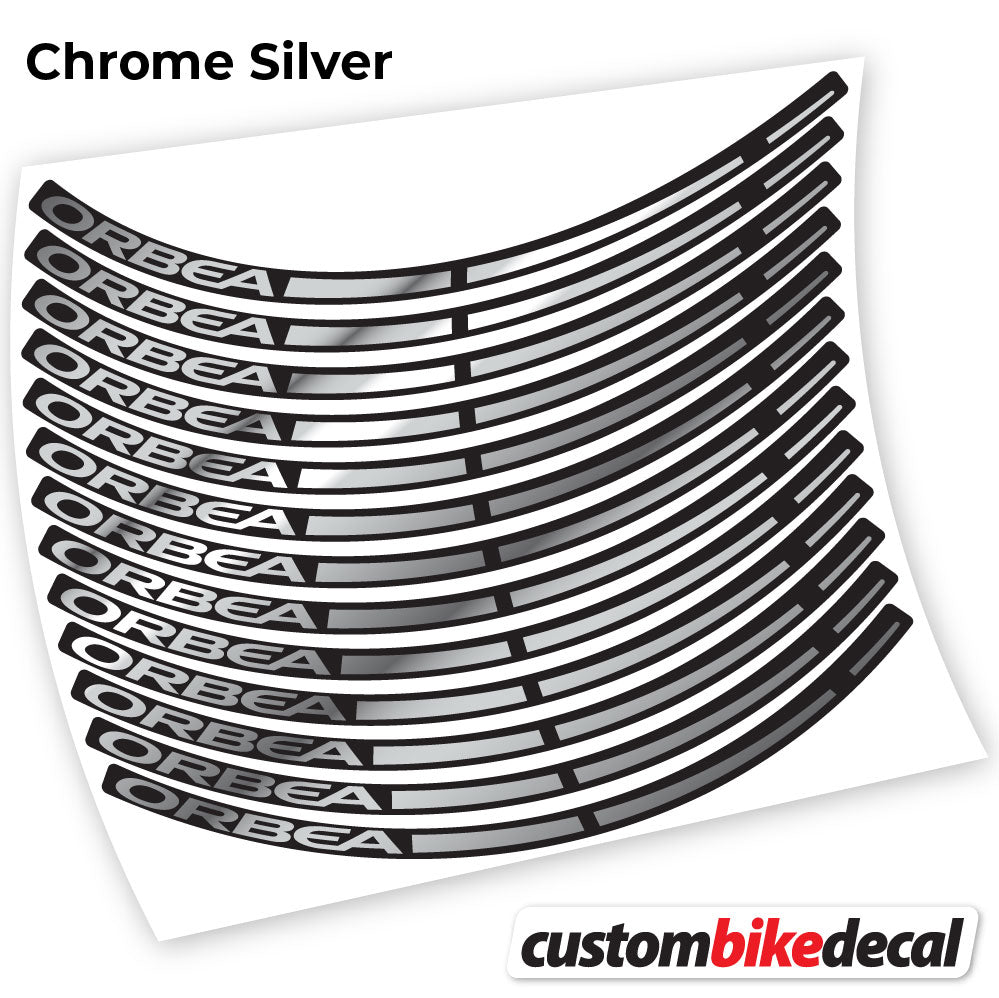 Chrome Silver decal for ORBEA MTB wheel – bike sticker vinyl