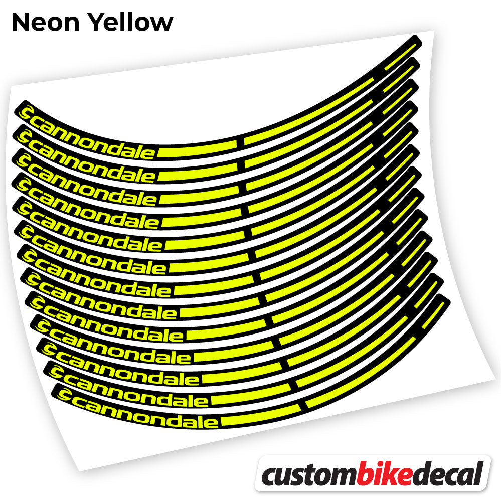Neon Yellow decal for cannondale MTB wheel – bike sticker vinyl