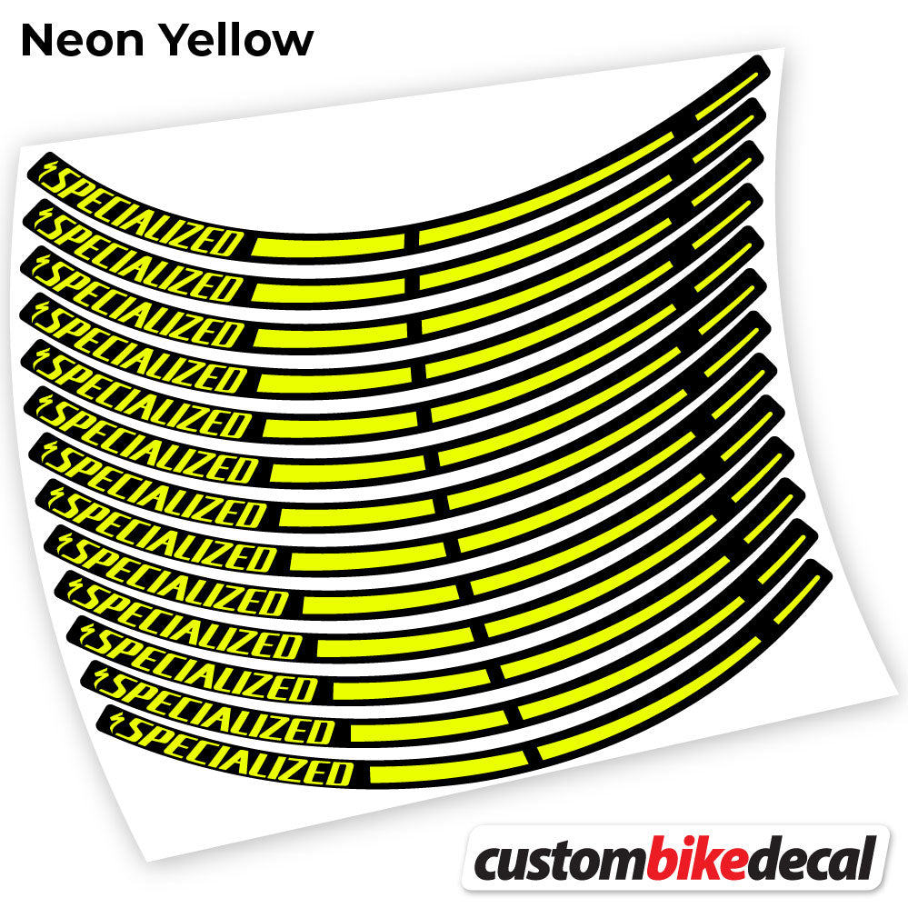Neon Yellow decal for Specialized MTB wheel – bike sticker vinyl