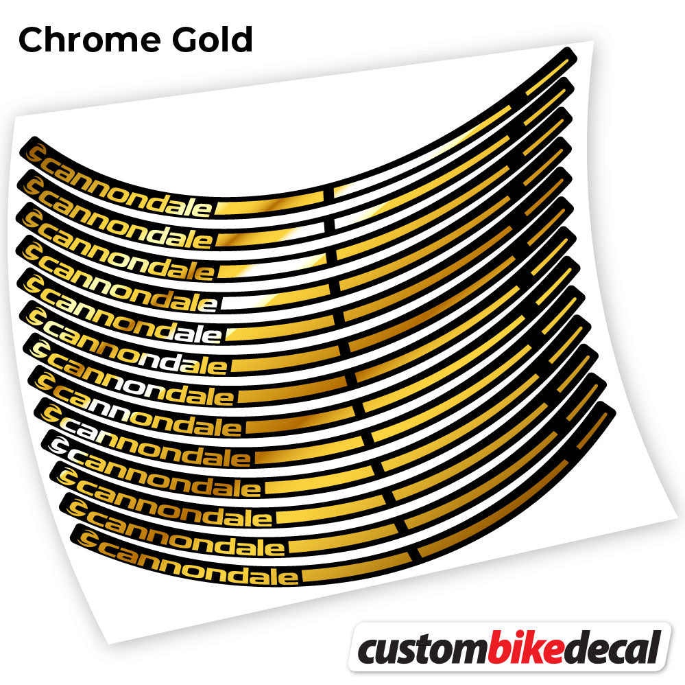 Chrome Gold decal for cannondale MTB wheel – bike sticker vinyl