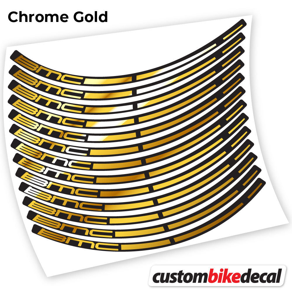 Chrome Gold decal for BMC MTB wheel – bike sticker vinyl