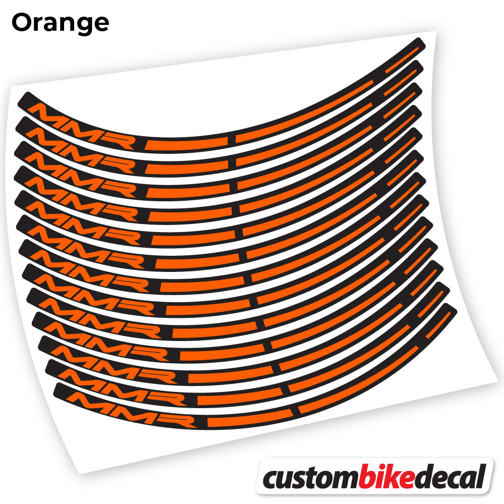 Orange decal for MMR MTB wheel – bike sticker vinyl