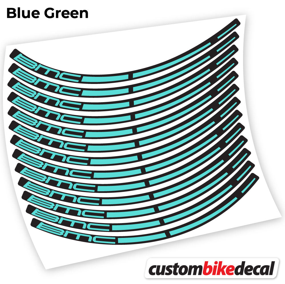 Blue Green decal for BMC MTB wheel – bike sticker vinyl