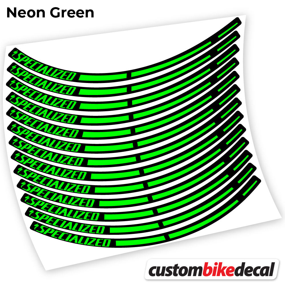 Neon Green decal for Specialized MTB wheel – bike sticker vinyl