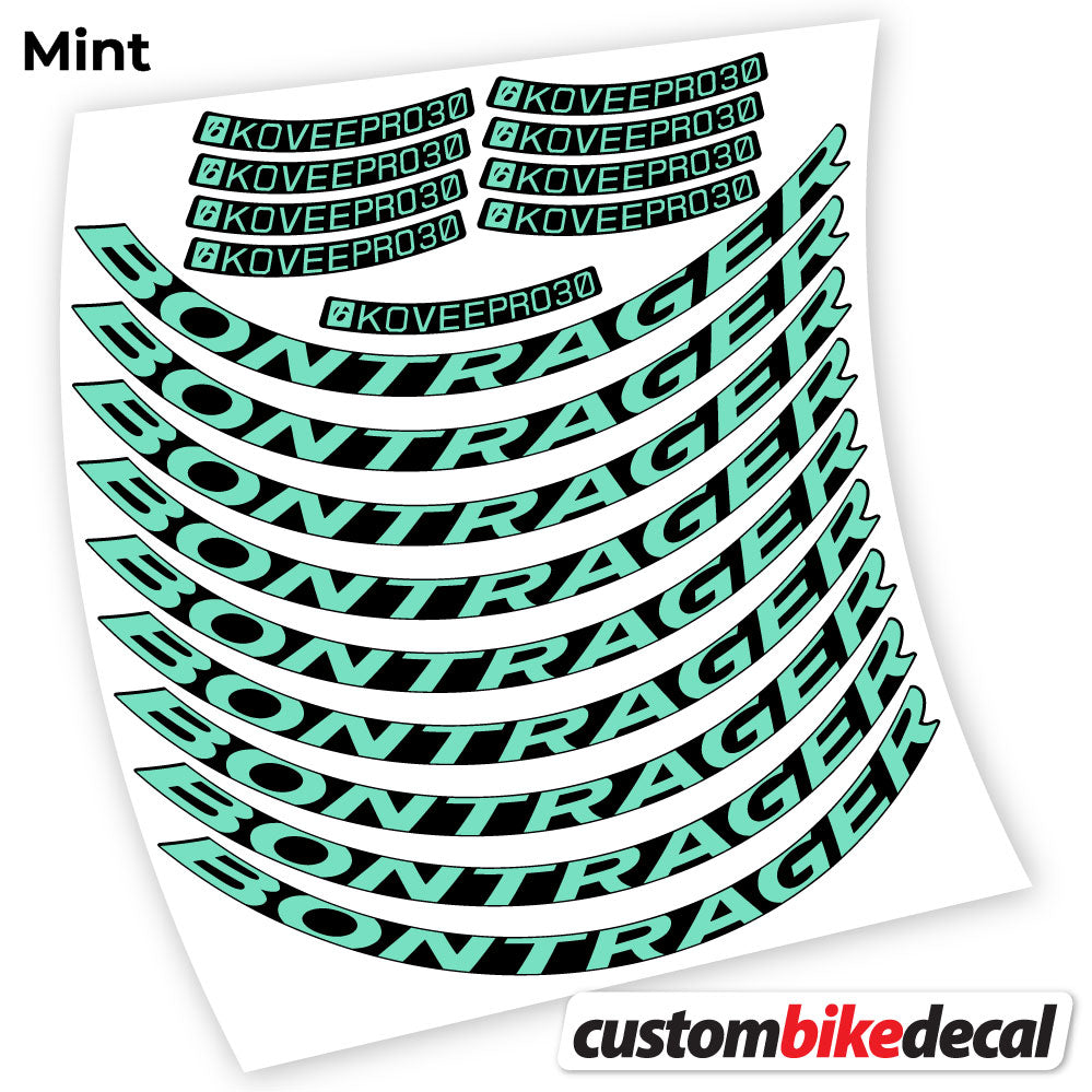 Mint decal for Bontrager Kovee PRO 30 MTB wheel – bike sticker vinyl