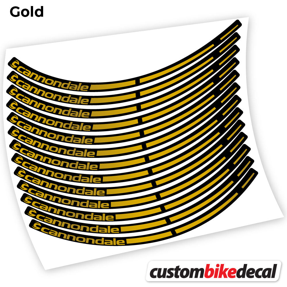 Gold decal for cannondale MTB wheel – bike sticker vinyl