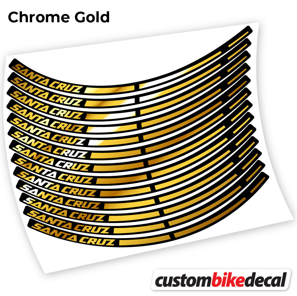 Chrome Gold decal for Santa Cruz Bikes Sticker Vinil MTB wheel – bike sticker vinyl
