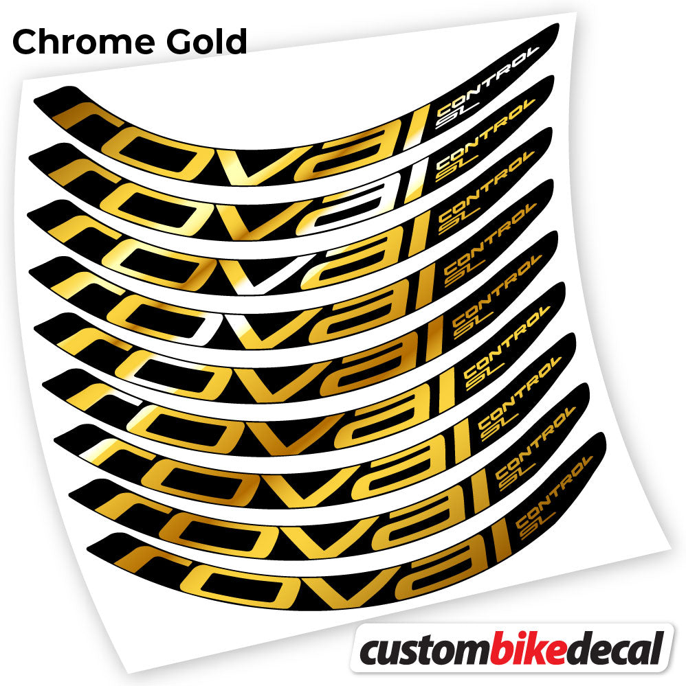Chrome Gold decal for Roval Control SL MTB wheel – bike sticker vinyl