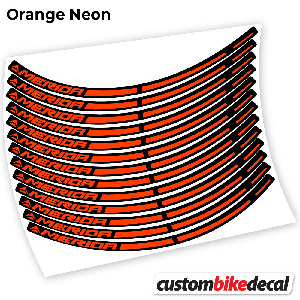 Orange Neon decal for Merida MTB wheel – bike sticker vinyl