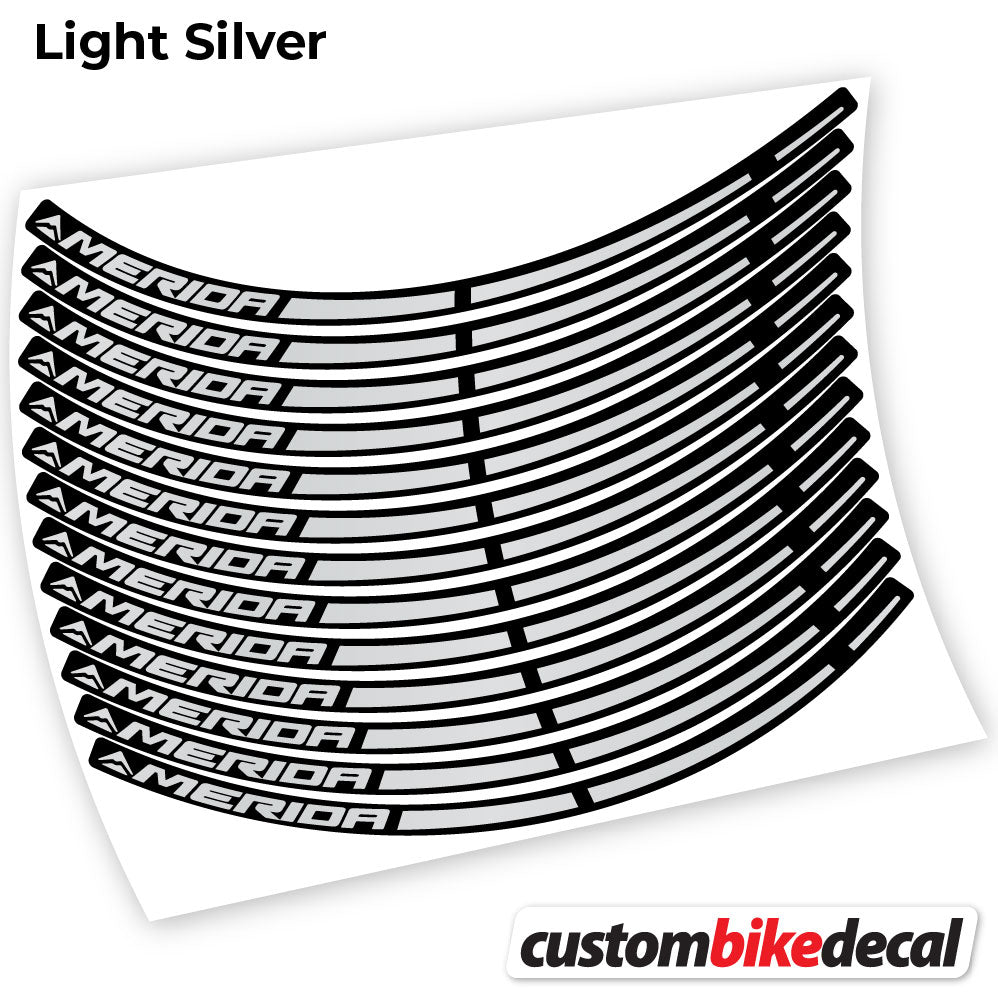 Light Silver decal for Merida MTB wheel – bike sticker vinyl