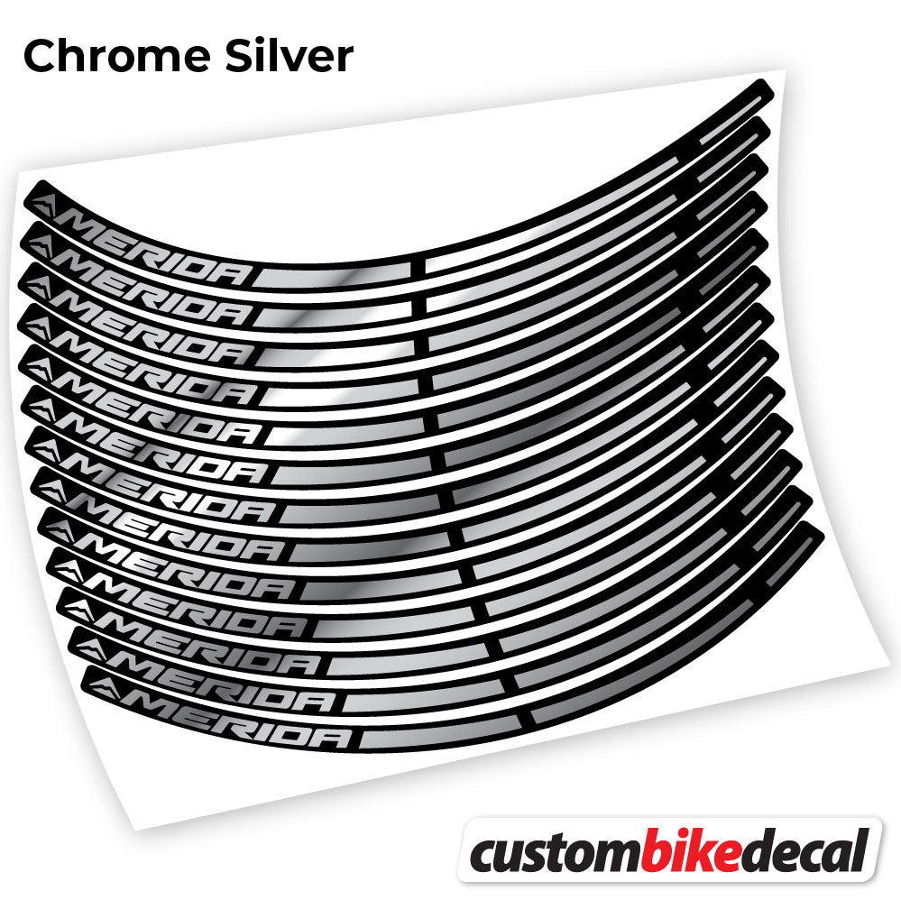 Chrome Silver decal for Merida MTB wheel – bike sticker vinyl