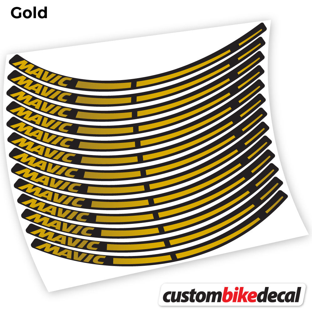Gold decal for Mavic MTB wheel – bike sticker vinyl