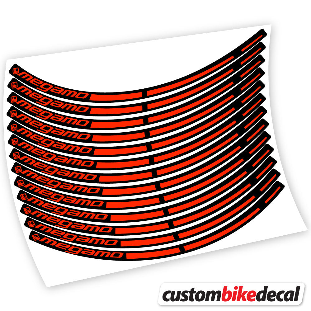 Neon Red decal for Megamo MTB wheel – bike sticker vinyl