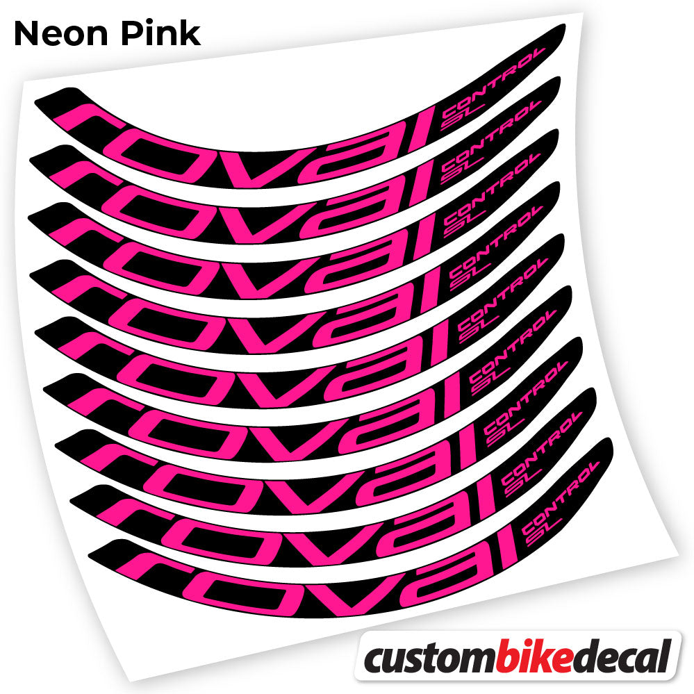 Neon Pink decal for Roval Control SL MTB wheel – bike sticker vinyl